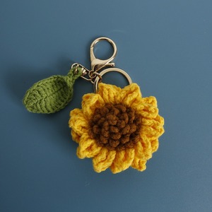 Wholesale Handmade Crochet <b>Keychain</b> Rose Sunflower Charm Pendant Gift Set for Valentine Christmas Mother Day Gift for Women Girl - Product Image 4