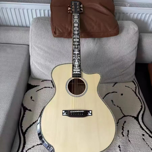 Guitarra Acústica de Madeira Sólida X5 Pronta para Envio, Tampo de Abeto, Braço de Mogno, Acabamento Brilhante, <span class=keywords><strong>40</strong></span> Polegadas, Cutaway - Product Image 6