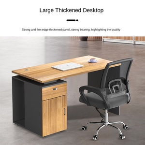 Bàn Máy tính để bàn đơn hiện đại với tủ cho văn phòng gia đình hoặc phòng ngủ phong cách thiết kế đơn giản được làm từ gỗ Panel - Product Image 2