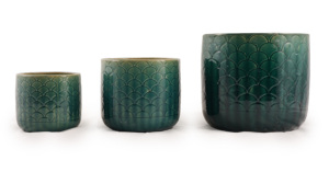 Pot de fleurs moderne en céramique émaillée avec trou de drainage et soucoupe, pour utilisation au sol, intérieur/extérieur, design cylindrique pour plantes succulentes, orchidées et fleurs - Product Image 4