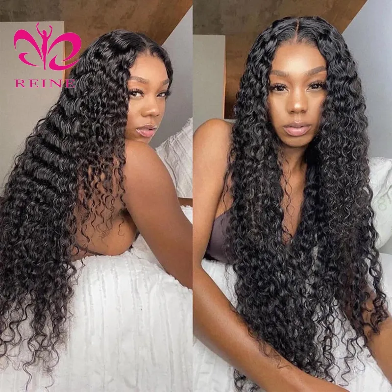 Wholesale 13X4 Transparent Lace Frontal Wig 34" Unprocessed 100% Virgin Brazilian Human Hair Loose Deep Wave Lace Front Wigs