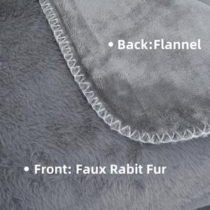 Manta gruesa y cálida de punto para lavado a mano, 100% poliéster, peluda, de piel sintética, para avión, cuatro estaciones - Product Image 2
