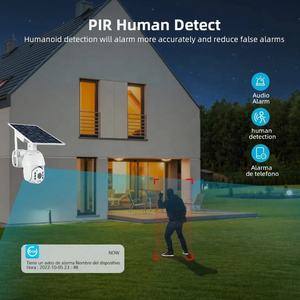 S10 güneş PTZ güvenlik kamera sistemi CMOS 5MP PIR hareket algılama iki yönlü ses IP66 su geçirmez düşük güç şarj edilebilir SD kart - Product Image 4
