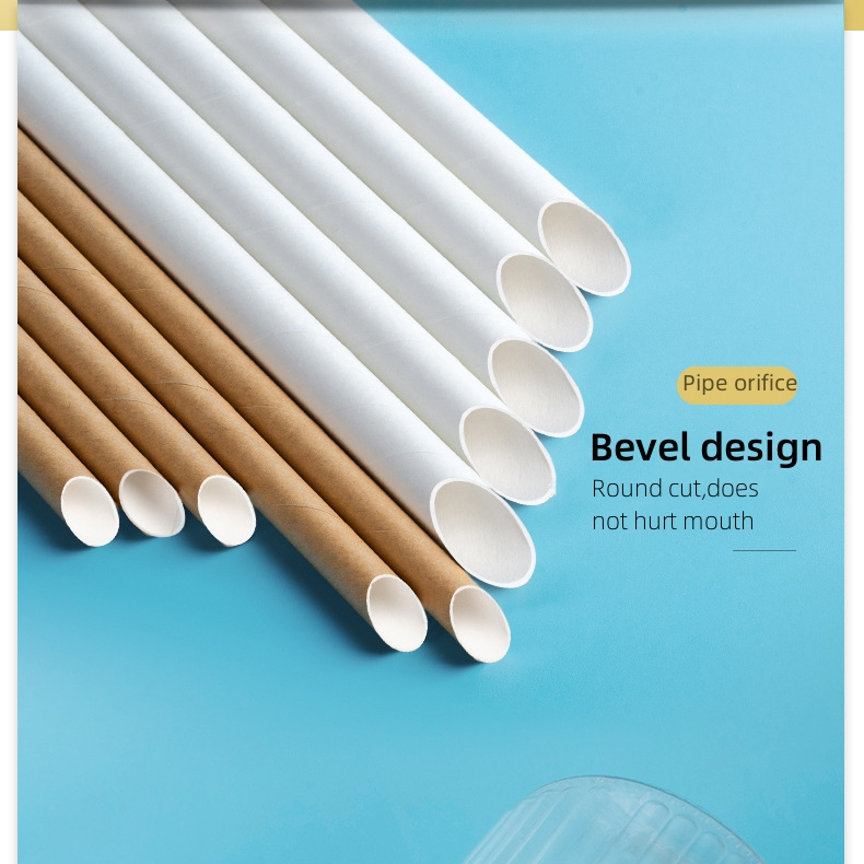 Food Grade Eco-friendly Disposable Diagonal Cut Paper Straw