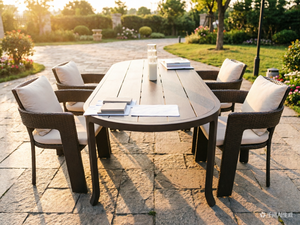 Luxury Modern Design <b>Aluminum</b> Alloy Dining Set Weather-resistant Outdoor Furniture for Garden Patio Villa - Product Image 5