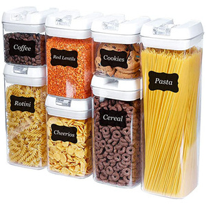 Best Selling Airtight Transparent 7pcs Plastic Dry Food Storage Container Grain Storage Container Storage Boxes