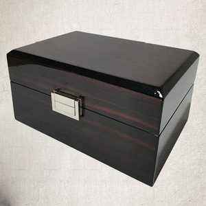 Custom Wooden Watch <b>Box</b> With Pu Leather Lining 195x135x95mm Rectangle For <b>Gift</b> Packaging - Product Image 3