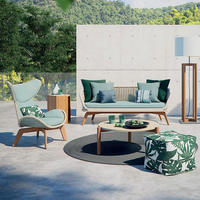 Canapé d'extérieur en rotin pour cour, terrasse, balcon – Ensemble de mobilier de jardin tressé nordique, résistant aux intempéries et offrant une protection solaire