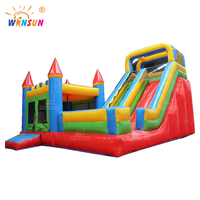 WINSUN Trampoline Commercial Gonflable pour Enfants, Grande Structure Gonflable Combinée avec Toboggan pour Adultes