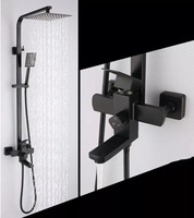 Kaiping usine SUS 304 3 fonctions luxe moderne haute pression brosse noir mat colonne de douche pluie ensemble de douche