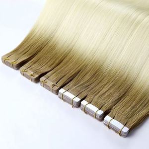 Extensions de cheveux humains en ruban adhésif double trame, vierges, invisibles, de qualité Remy, fabriquées en Chine, pour des cheveux à double face, cuticules alignées de manière unique - Product Image 1
