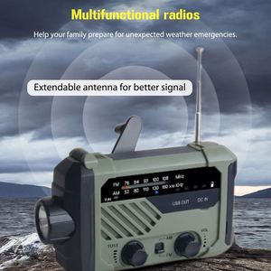 Banco de energía portátil Jumon, radios meteorológicas, carga Solar, manivela de mano, Torcia Manovella, AM/FM/NOAA, Radio SOS, alarma, linterna dual - Product Image 3