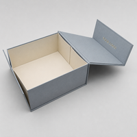 Boîte magnétique en carton avec insert en velours de qualité supérieure et cartes de remerciement pour bague de luxe, faible MOQ