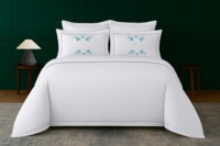 Funda de almohada Lobelia Laurel, funda de cojín floral botánica azul, tela suave y transpirable, elegante diseño de hojas de laurel