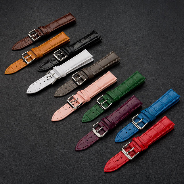 Top Grain Crocodile Pattern Calfskin Multicolor Waterproof Bracelet 14mm 18mm 20mm 22mm 24mm Genuine Leather Watch Band Strap 19