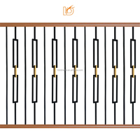 Vente en gros de la surface carrée intérieure 1/2 "* 44" double rectangle mince avec un maillon de chaîne doré broche d'escalier en fer forgé balustre d'escalier en métal