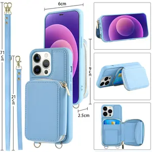 Defencase Fashion Leather Zipper Card Holder Wallet Mobile Phone Case For Samsung Galaxy S23 Plus