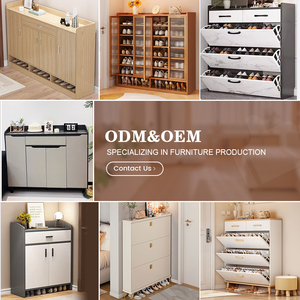 Hiện Đại Siêu Mỏng Tủ Giày Với Cửa Ra Vào 4-Tier Bằng Gỗ Lối Vào Lưu Trữ Tổ Chức Phù Hợp Với <span class=keywords><strong>12</strong></span> Cặp - Product Image 6