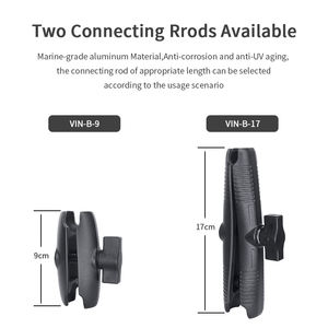 VINmounts Support détecteur de poisson boule 1", plaque marine aluminium pour bras RAM taille B double douille VIN-B-022 - Product Image 4