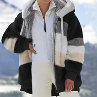 Veste en peluche grande taille pour hommes Manteau en velours à capuche Colorblock Vestes pour hommes 2021
