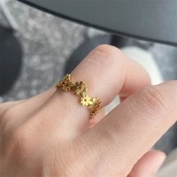 Bague Éternité Fleur de Marguerite Personnalisée en Acier Inoxydable 316L Plaqué Or PVD 18K, Bague Florale pour Femme, Bijou Tendance