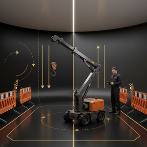 Mini <span class=keywords><strong>Gru</strong></span> Elettrica Semovente Certificata CE con Sollevatore Idraulico per Movimentazione Materiali in Fabbrica - Product Image 6