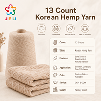Fil à tricoter et à tisser coréen 13NM aspect lin, 50% coton peigné, 50% viscose, respirant, pour l'été, couleur personnalisée, fourniture directe usine