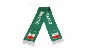 Écharpe Drapeau du Mexique en Gros, Produits Personnalisés pour Supporters de Football, Écharpe Drapeau National, Écharpes à Pompons, Châle - Product Image 2