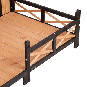 Casa <span class=keywords><strong>de</strong></span> madera para <span class=keywords><strong>perros</strong></span>, estilo <span class=keywords><strong>de</strong></span> cabaña, clima elevado, impermeable, para exteriores, Casa Grande para <span class=keywords><strong>perros</strong></span>, Lodge con porche, cubierta espaciosa - Product Image 5