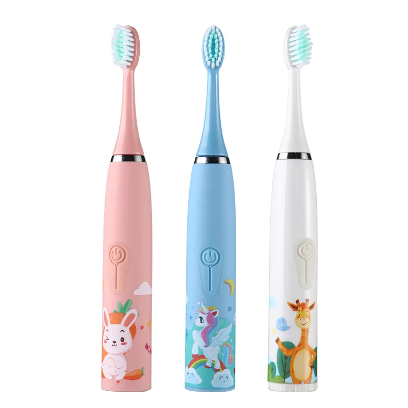 Escova de dentes elétrica infantil automática OEM escova macia rotativa para crianças escova de dentes elétrica cartoon sonic