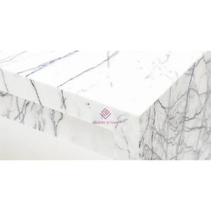 Contemporaneo in marmo New York scrivania da studio con venature viola superficie in marmo bianco per la scrittura e la sala studio dell'home Office - Product Image 5