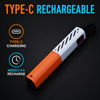 Lampe torche LED rechargeable USB-C D89 avec zoom, options de couleurs orange, vert, bleu, jaune, noir, ABS et PS, autonomie 4-6h, 450lm, IP54