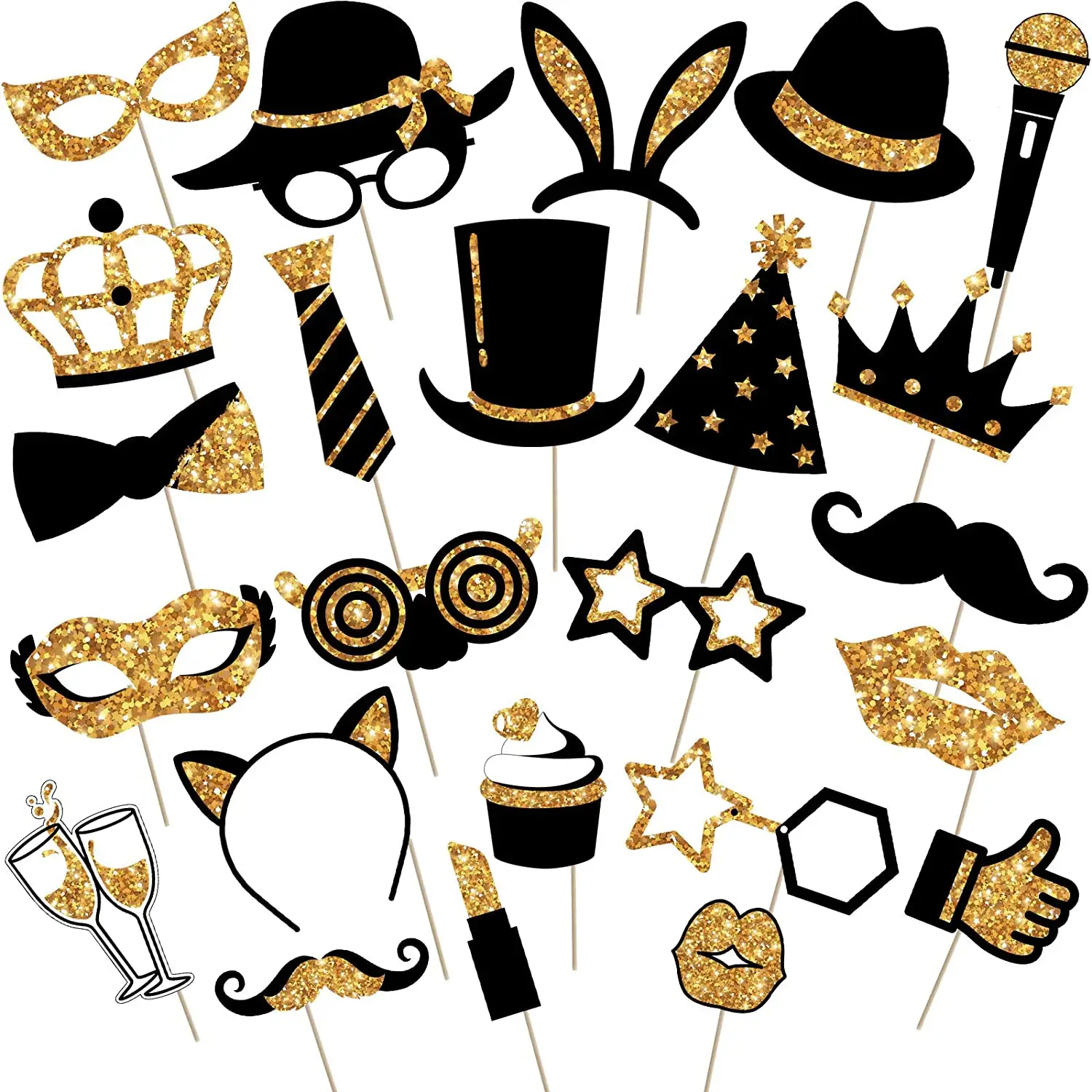 LEMON Gold Party Photo Booth Props Mix Hats Wine Crowns graduation Variety dance Party decorations Supplies Wedding