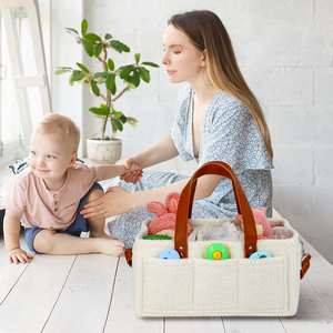 Multifunctional Teddy Baby Diaper Caddy Organizer Soft Mommy Nappy Tote <strong>Bag</strong> Eco-friendly Felt Fabric Customizable - Product Image 6