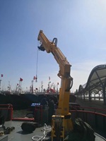 Grue de pont marine pliable à flèche articulée télescopique électrique hydraulique de 1,5 tonne et 3-12 m pour levage de navires et pêche