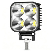 Mini projecteur de travail LED carré de 3 pouces, faisceau spot, mode d'éclairage continu et mode flash stroboscopique pour SUV, yacht, traîneau