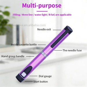 Red Reusable Injection <b>Pen</b> with Durable Metal Body Compatible with 3ml Glass Vials for Adjustable Liquid Dosing - Product Image 1