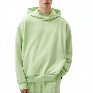Sudaderas con capucha personalizadas de 500GSM con hombros caídos para hombre, 100% algodón, de alta calidad, corte holgado y pesado. - Product Image 3