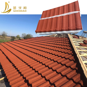 Tuiles de toiture modernes en aluminium revêtues de pierre aspect <span class=keywords><strong>ardoise</strong></span> SANGOBUILD SGB-MILANO, durables, imperméables, fabriquées à la machine pour les maisons - Product Image 2