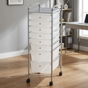 Chariot de rangement blanc à 8 niveaux de Taïwan avec dimensions de précision 5cm/2kg - Product Image 3