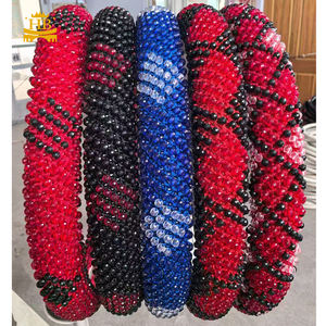 Venta directa de fábrica, cubierta Universal para <span class=keywords><strong>volante</strong></span> de coche, cubierta decorativa para <span class=keywords><strong>volante</strong></span> de diamante <span class=keywords><strong>tejido</strong></span> para coche - Product Image 3