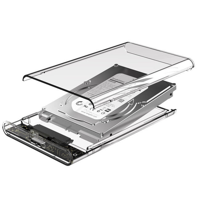 Wholesale Promotional Transparent 2.5 Inch Hard Drive Disk Enclosure USB3.0 SATA Plastic Case for Computer in Stock