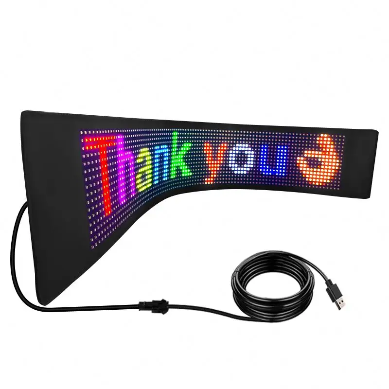 Tela flexível RGB Matrix programável com rolagem LED para carro, aplicativo de telefone com mensagem de mudança, adesivo ultrafino para carro