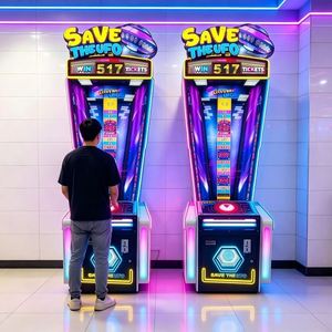 เครื่องเล่นเกมอาร์เคดแบบหยอดเหรียญรับตั๋วแลกของรางวัล รุ่น "Save the UFO Reaction Test" สำหรับห้างสรรพสินค้า - Product Image 3