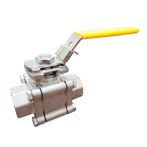 Vanne à boisseau sphérique manuelle 3 pièces en acier au carbone à passage plein, avec extrémité filetée encapsulée et joint en PTFE, haute pression 2000 psi pour gaz/eau/huile - Product Image 1