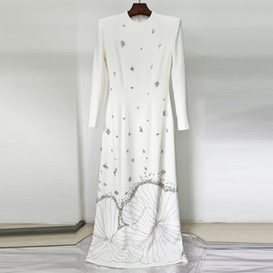 Abiti <span class=keywords><strong>da</strong></span> donna personalizzati di alta qualità producono abiti <span class=keywords><strong>da</strong></span> <span class=keywords><strong>sera</strong></span> <span class=keywords><strong>lunghi</strong></span> di strass con perline pesanti - Product Image 2