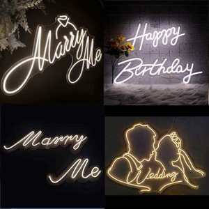 Enseigne néon personnalisée Joyeux <span class=keywords><strong>Anniversaire</strong></span>, lettres lumineuses LED électroniques pour fête, bar, maison, décoration d'événements, lumière néon - Product Image 4