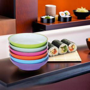 Ensemble de sushi durable de 5 pouces, bol et tasse en mélamine en vrac pour le service d'aliments commerciaux - Product Image 1