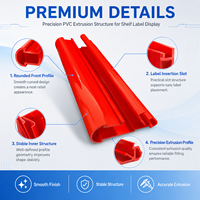 Penyangga Label Rak Profil Ekstrusi PVC Penahan Label Harga Strip Data Strip Label Rak Supermarket