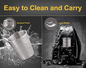 Gobelet d'eau en acier inoxydable de qualité supérieure, 10 pièces, porte-eau en métal brossé, empilables, - Product Image 5